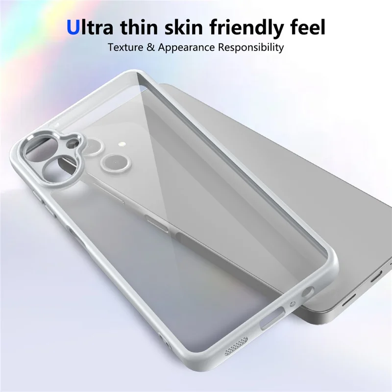 Cover per Samsung Galaxy A06 4G Custodia Opaca Effetto Soft-Touch Trasparente PC + TPU Antiurto per Retro Telefono - Grigio