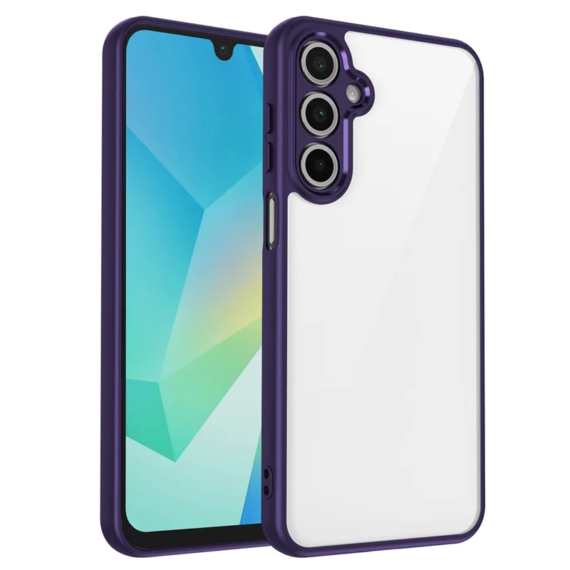 For Samsung Galaxy A16 4G / 5G Case Matte Skin Touch Clear PC + TPU Shockproof Phone Back Cover - Purple