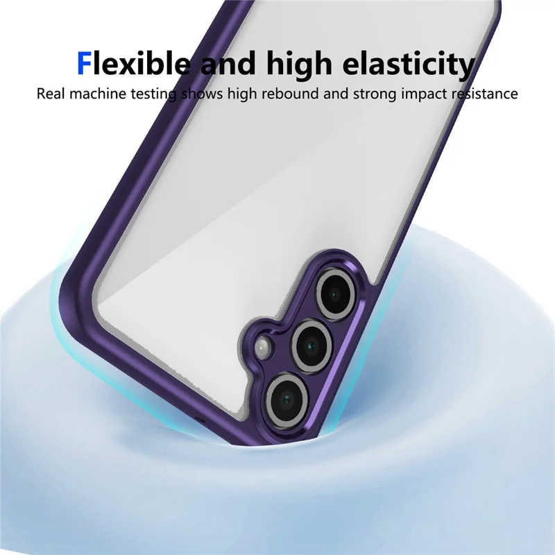 For Samsung Galaxy A16 4G / 5G Case Matte Skin Touch Clear PC + TPU Shockproof Phone Back Cover - Purple
