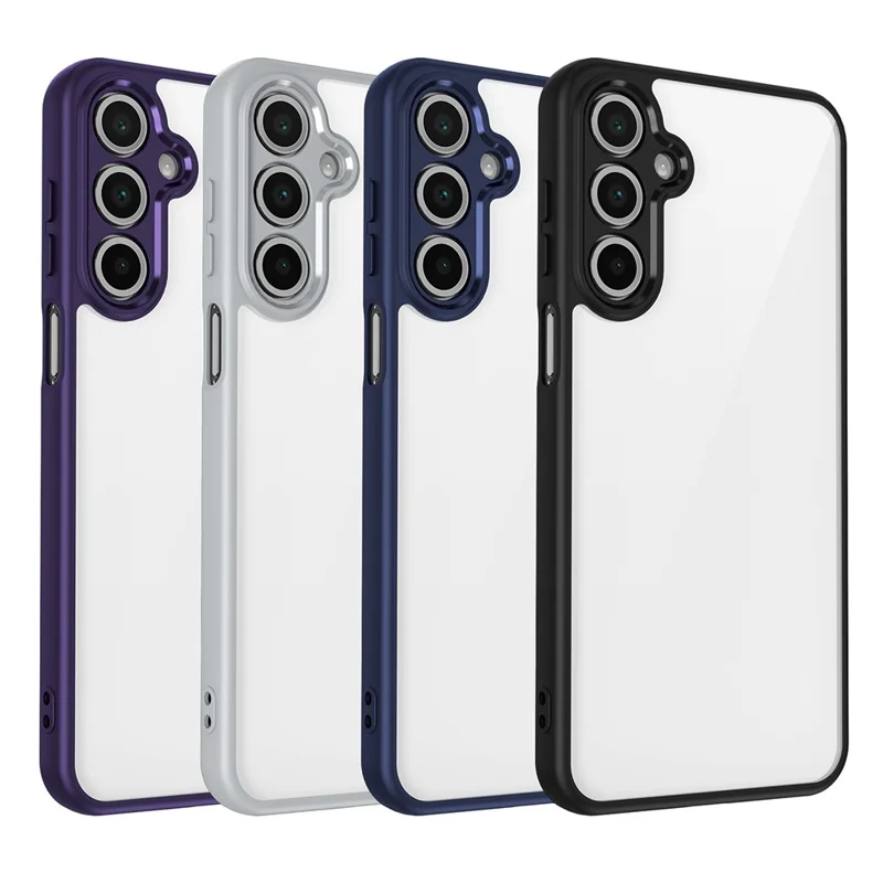For Samsung Galaxy A16 4G / 5G Case Matte Skin Touch Clear PC + TPU Shockproof Phone Back Cover - Purple