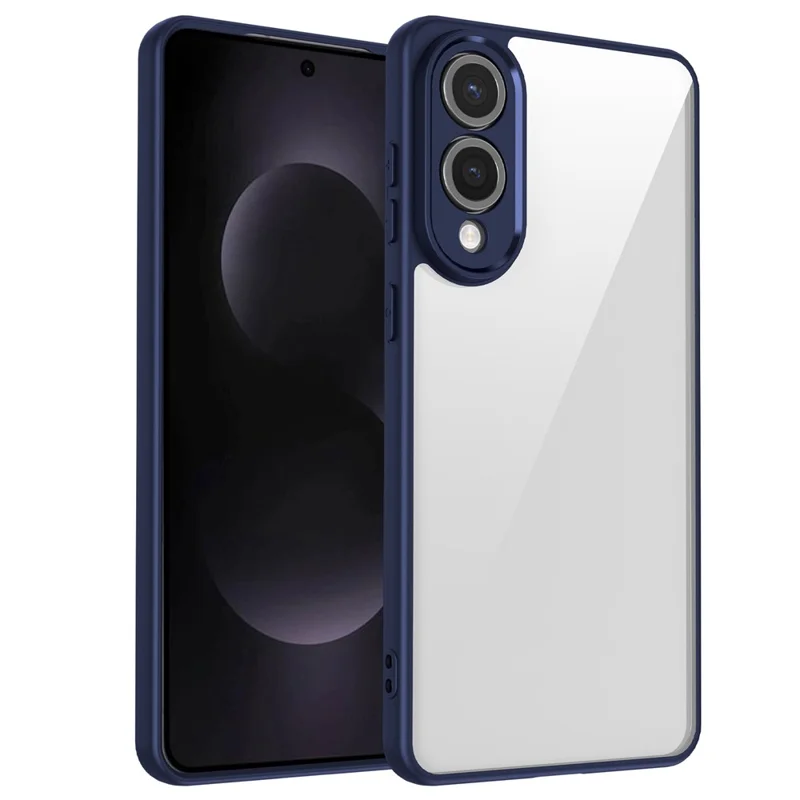 For Samsung Galaxy S25 Edge Case Matte Skin Touch Clear PC + TPU Shockproof Phone Back Cover - Blue