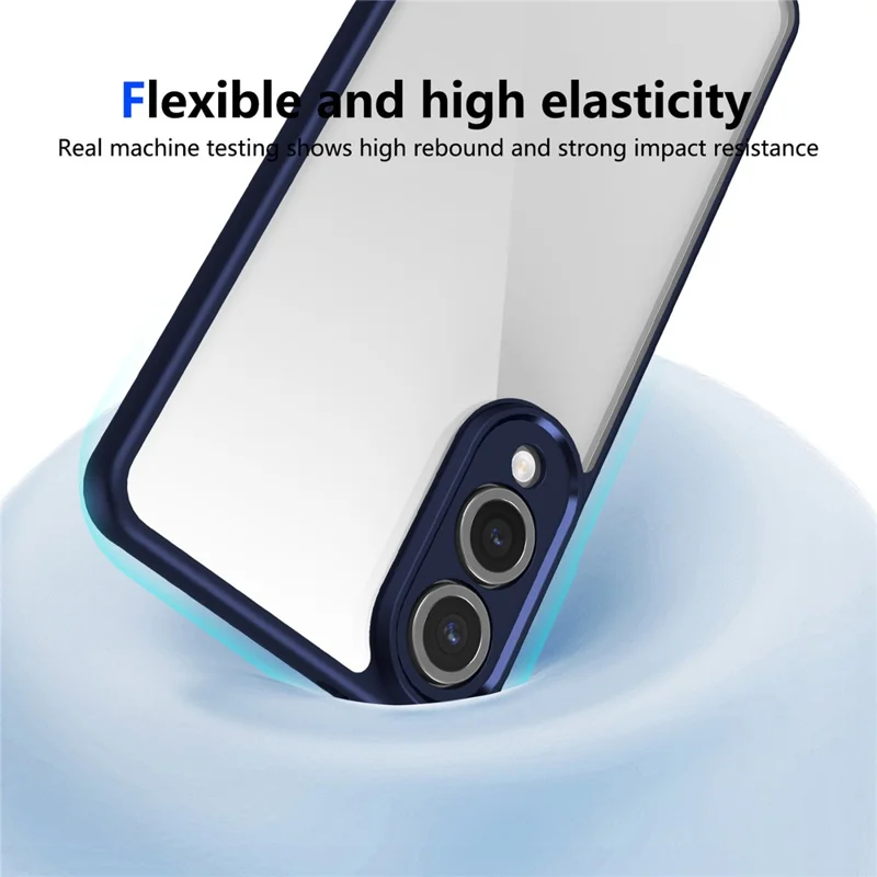 For Samsung Galaxy S25 Edge Case Matte Skin Touch Clear PC + TPU Shockproof Phone Back Cover - Blue