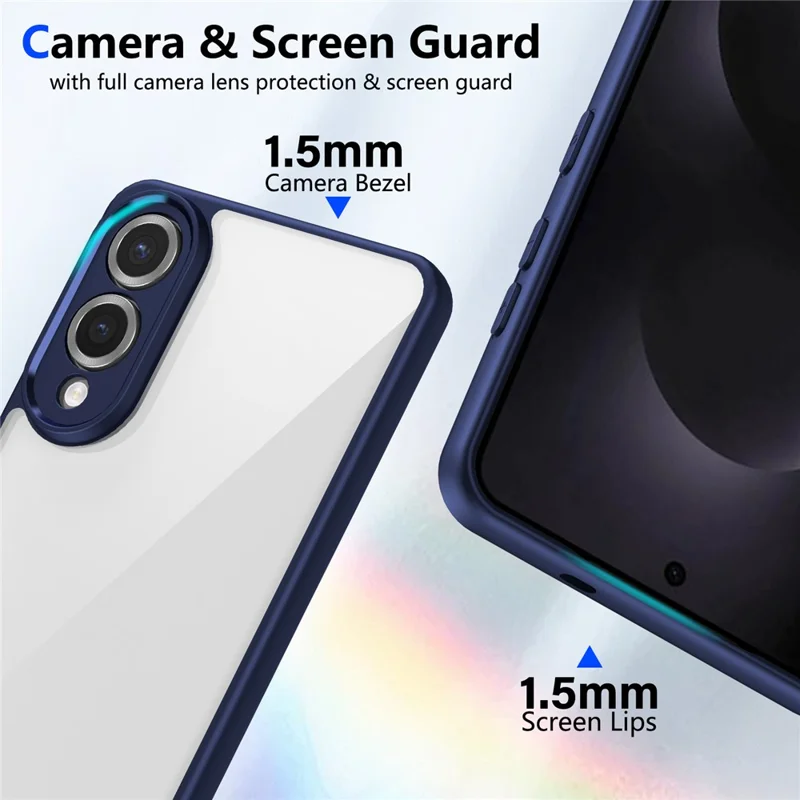 For Samsung Galaxy S25 Edge Case Matte Skin Touch Clear PC + TPU Shockproof Phone Back Cover - Blue