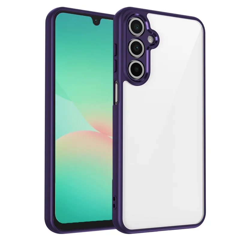 Étui pour Samsung Galaxy A26 5G / A17 Finition Mate Toucher Doux Transparent PC + TPU Antichoc Protection Arrière du Téléphone - Violet