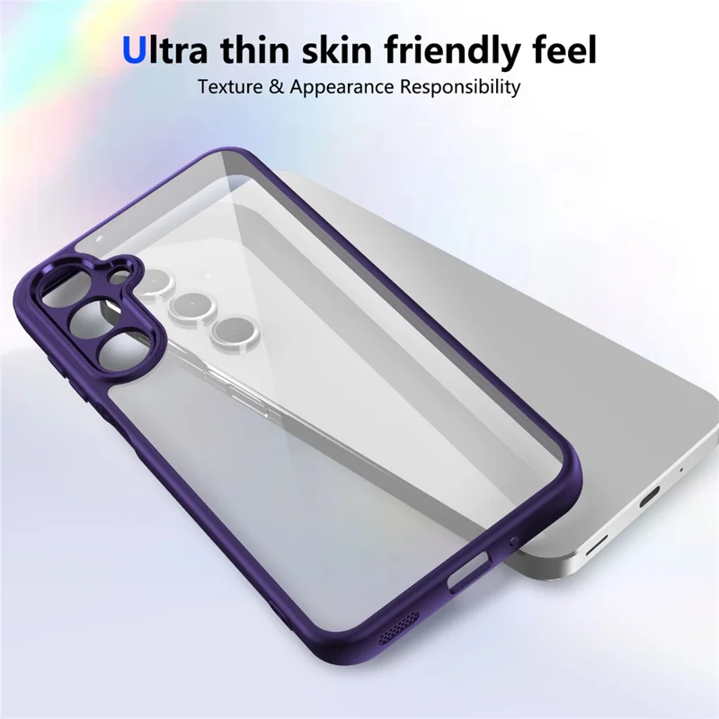 Étui pour Samsung Galaxy A26 5G / A17 Finition Mate Toucher Doux Transparent PC + TPU Antichoc Protection Arrière du Téléphone - Violet