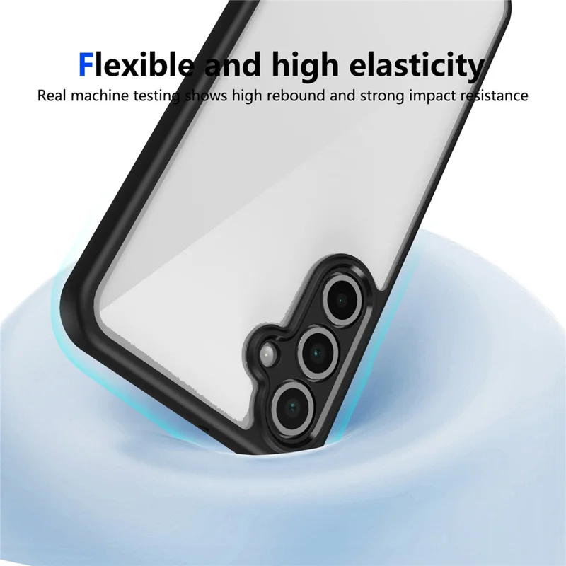 For Samsung Galaxy A36 5G Case Matte Skin Touch Clear PC + TPU Shockproof Phone Back Cover - Black