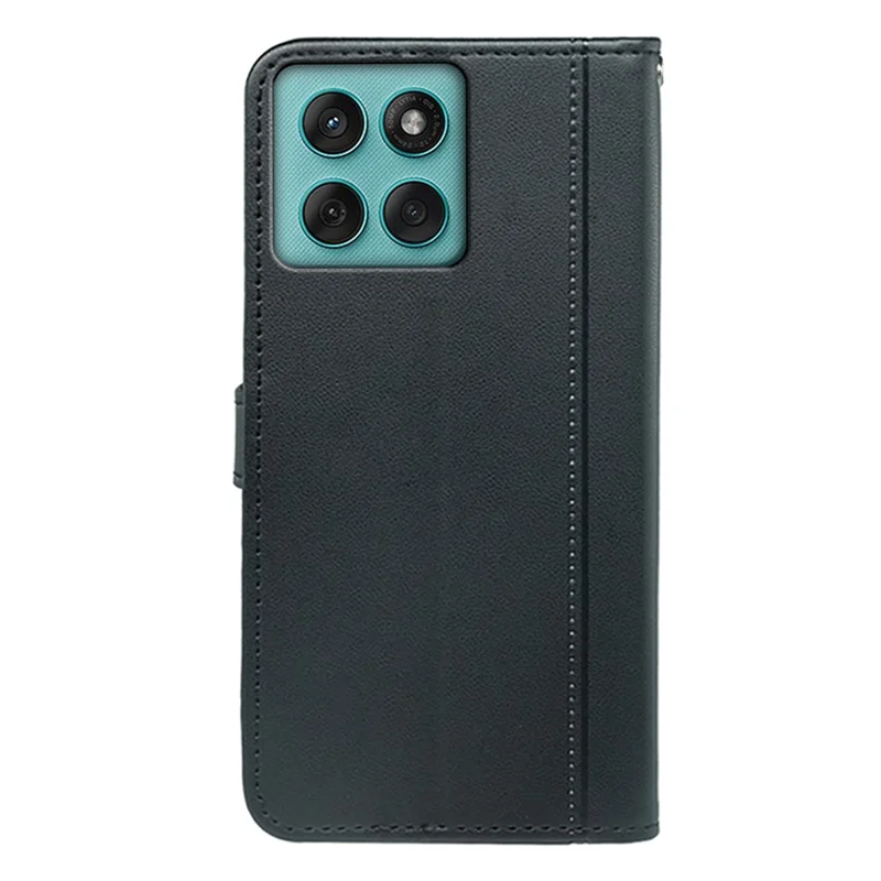 For Motorola Edge 60 Fusion 5G Wallet Case Magnetic Snap Leather Phone Cover with Strap - Black