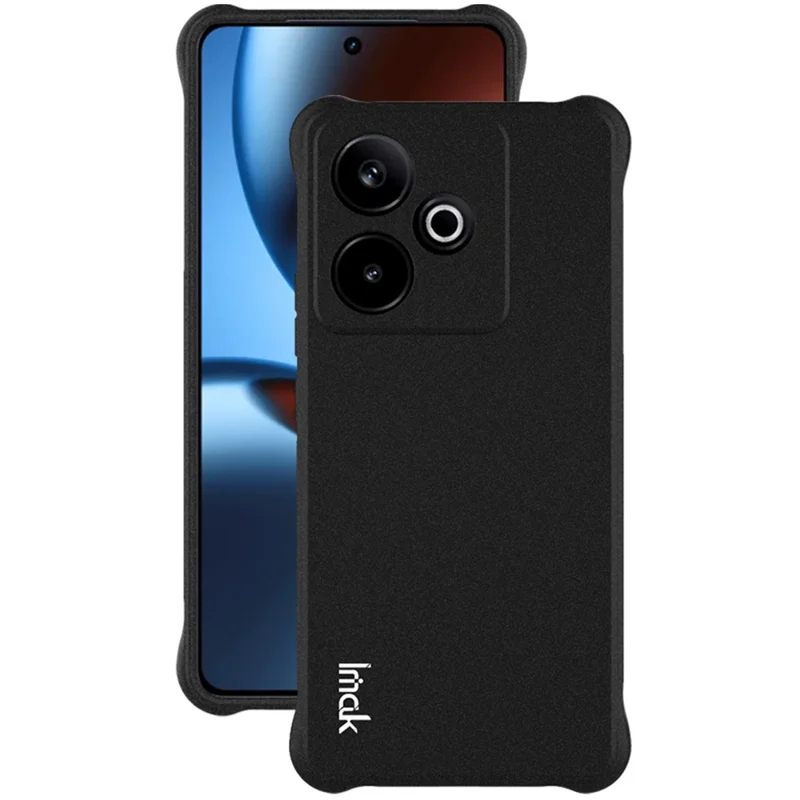 IMAK Para Realme GT 7 5G / GT 7T 5G Capa de Telefone TPU Airbag à Prova de Choque - Preto Fosco