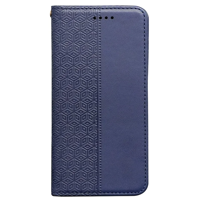 For OnePlus 13T 5G Wallet Phone Case Checkered Pattern Imprint Leather Flip Cover with Wrist Strap - Blue