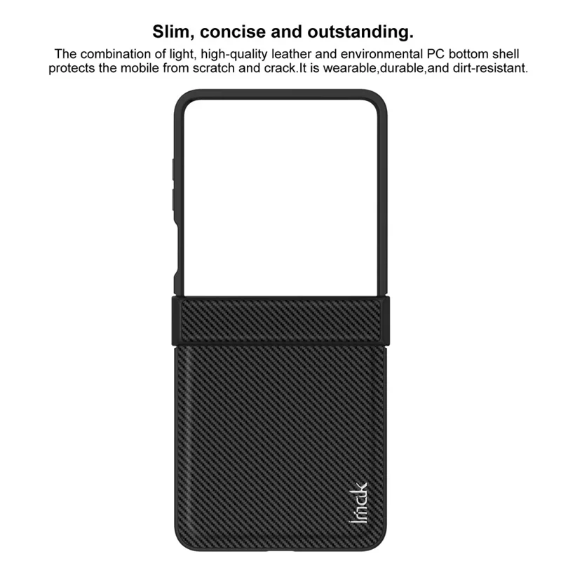 Capa IMAK Ruiyi Series para Samsung Galaxy Z Flip7 5G com Textura de Fibra de Carbono em Couro + Capa de Telefone em PC
