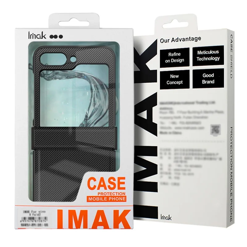 Capa IMAK Ruiyi Series para Samsung Galaxy Z Flip7 5G com Textura de Fibra de Carbono em Couro + Capa de Telefone em PC