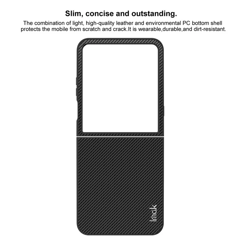 Funda IMAK Ruiyi Series para Motorola Razr 60 Ultra 5G con Textura de Fibra de Carbono, Cuero + Carcasa de PC