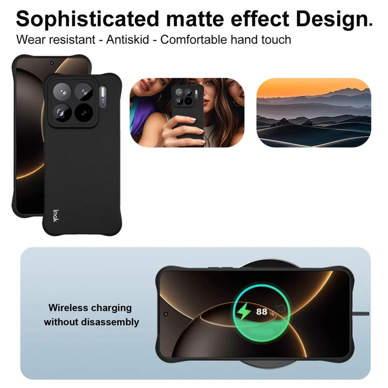 Funda IMAK para Xiaomi 15S Pro - Carcasa de TPU con Protección Antichoque para Teléfono - Negro Mate