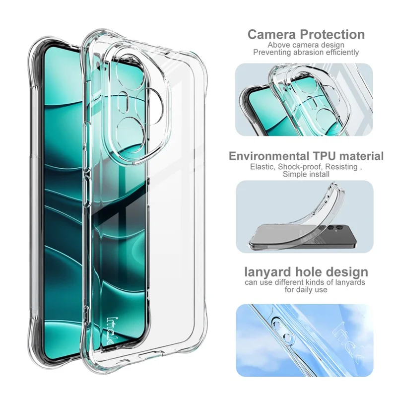 Capa IMAK para Honor 400 Pro 5G (Global) em TPU com Proteção Antichoque Airbag - Transparente