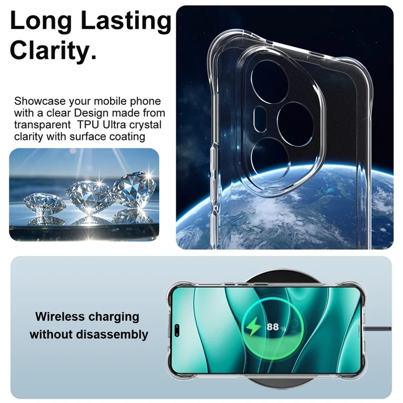 Capa IMAK para Honor 400 Pro 5G (Global) em TPU com Proteção Antichoque Airbag - Transparente