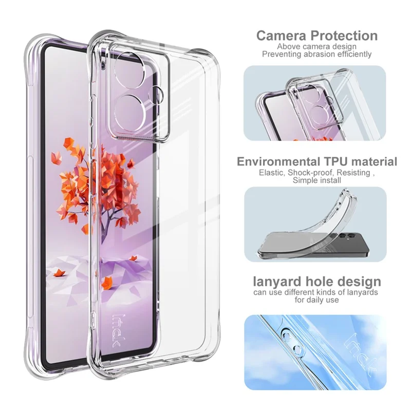 IMAK Pour HMD Crest 5G Étui Coque de Téléphone TPU Protection Antichoc Airbag - Transparent
