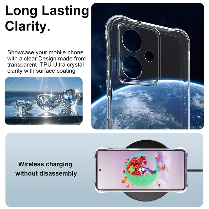IMAK Pour HMD Crest 5G Étui Coque de Téléphone TPU Protection Antichoc Airbag - Transparent