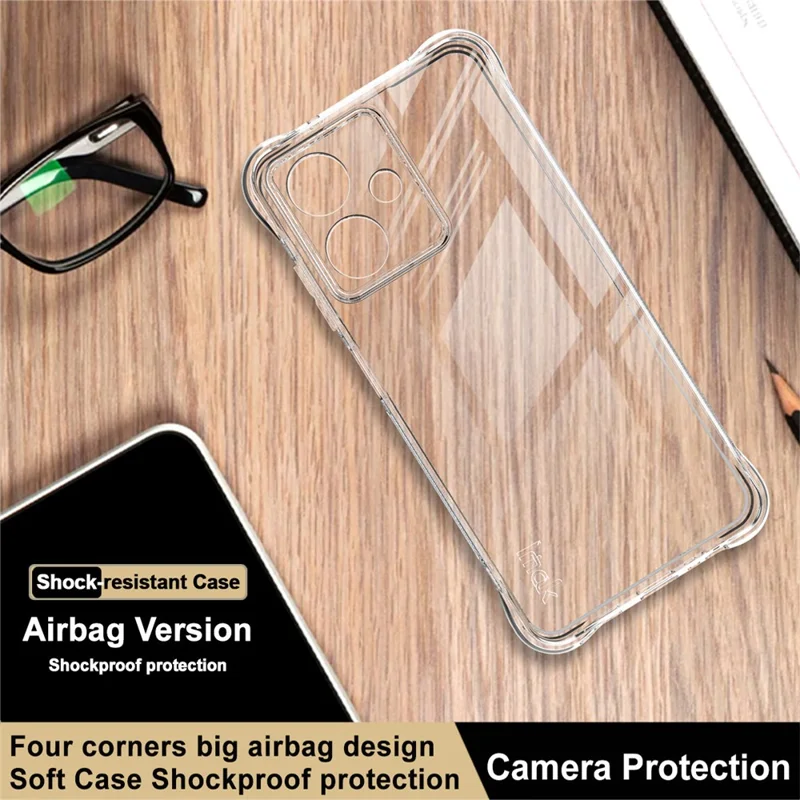 IMAK Pour HMD Crest 5G Étui Coque de Téléphone TPU Protection Antichoc Airbag - Transparent