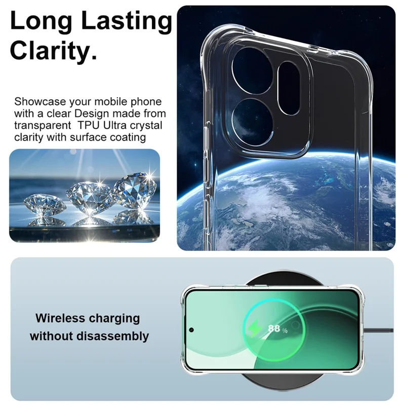 Funda IMAK para Oppo Reno14 5G (Global) Carcasa Transparente de TPU con Protección Antigolpes