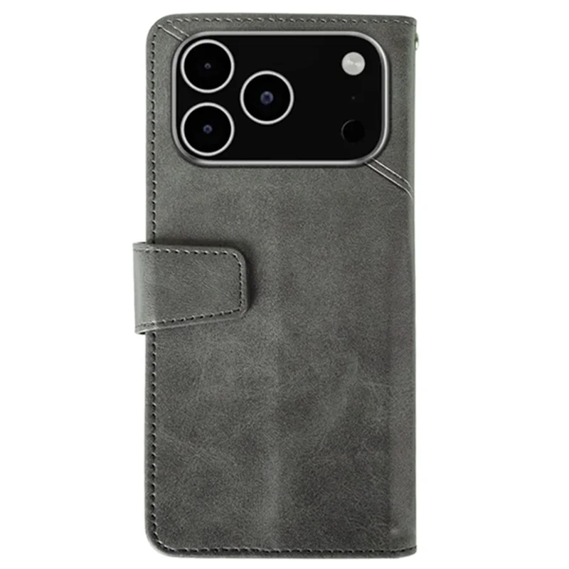 IDEWEI Per iPhone 17 Pro Cover in Pelle Portafoglio Custodia con Supporto Texture Vitello - Grigio