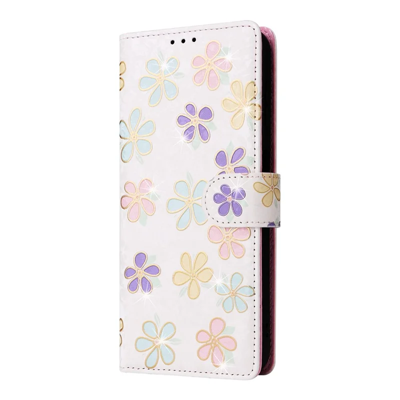 Étui pour Samsung Galaxy A17 Bloquant RFID avec Motif Floral en Cuir et Dragonne - Fleurs Colorées
