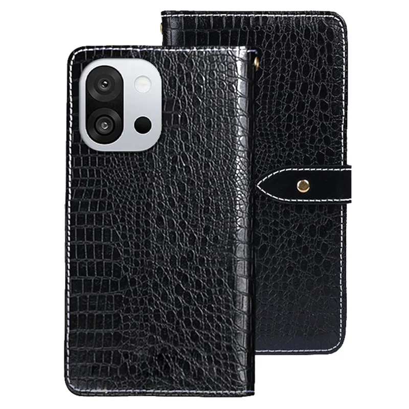 IDEWEI Per OnePlus 13T 5G Cover con Texture di Coccodrillo in Pelle PU Flip - Nero