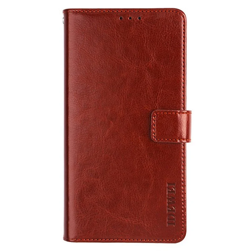 IDEWEI For Oppo A5x 4G Stand Case Crazy Horse Texture Leather Phone Cover - Brown