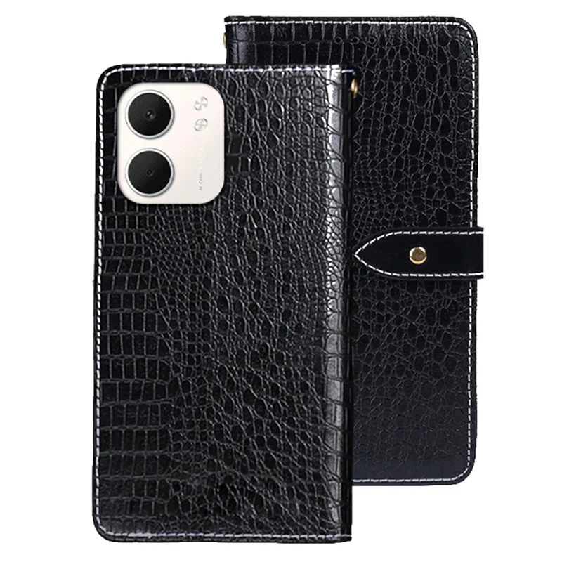 IDEWEI For Oppo A5x 4G Case Crocodile Texture PU Leather Flip Phone Cover - Black