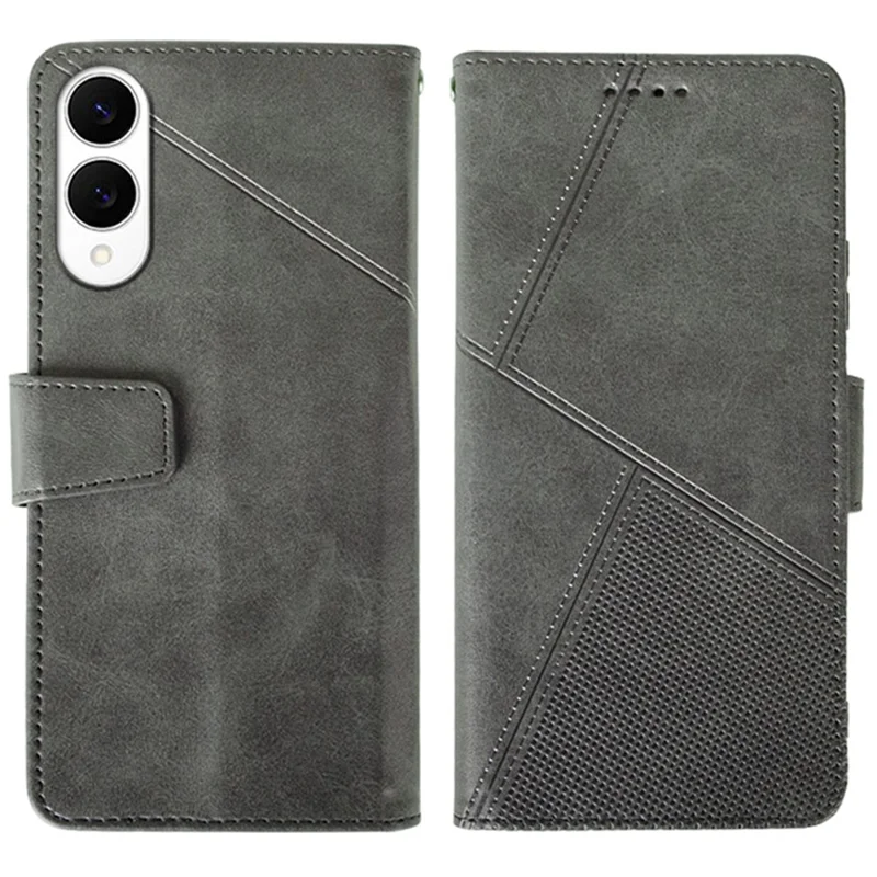 IDEWEI Per Samsung Galaxy S25 Edge Cover in Pelle Portafoglio Custodia con Supporto Texture Vitello - Grigio