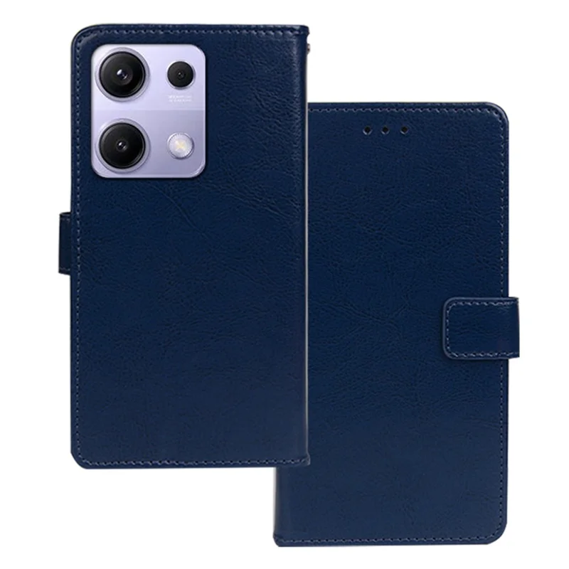 IDEWEI para Xiaomi Redmi Note 14S 4G Funda Cartera de Cuero con Textura de Caballo Salvaje - Azul
