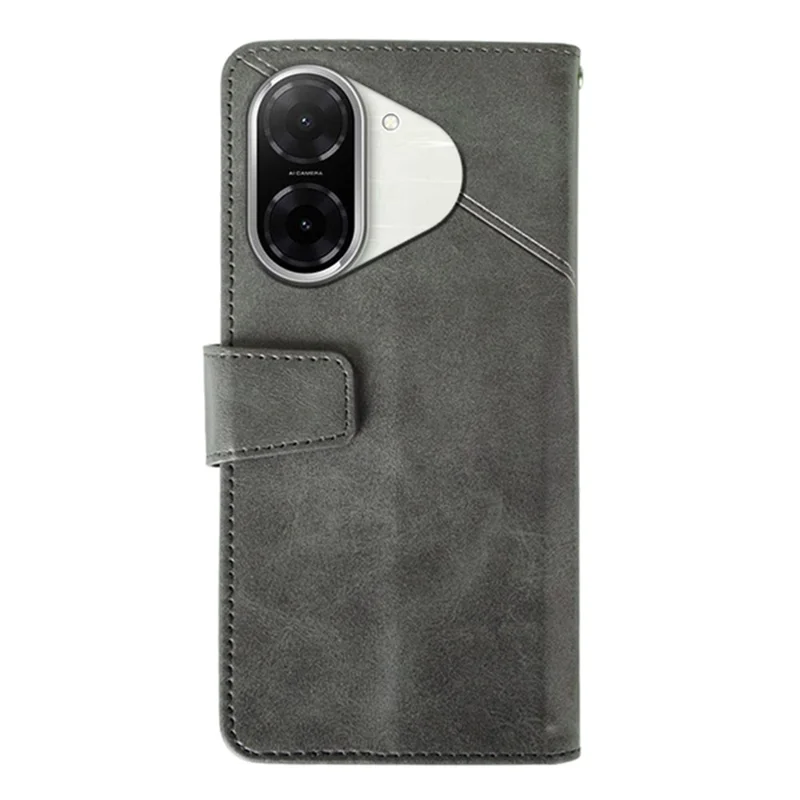 IDEWEI für Xiaomi Redmi A5 4G (171,7 mm) / Poco C71 4G Hülle Leder Brieftasche Handyhülle Ständer Kalbsledertextur - Grau