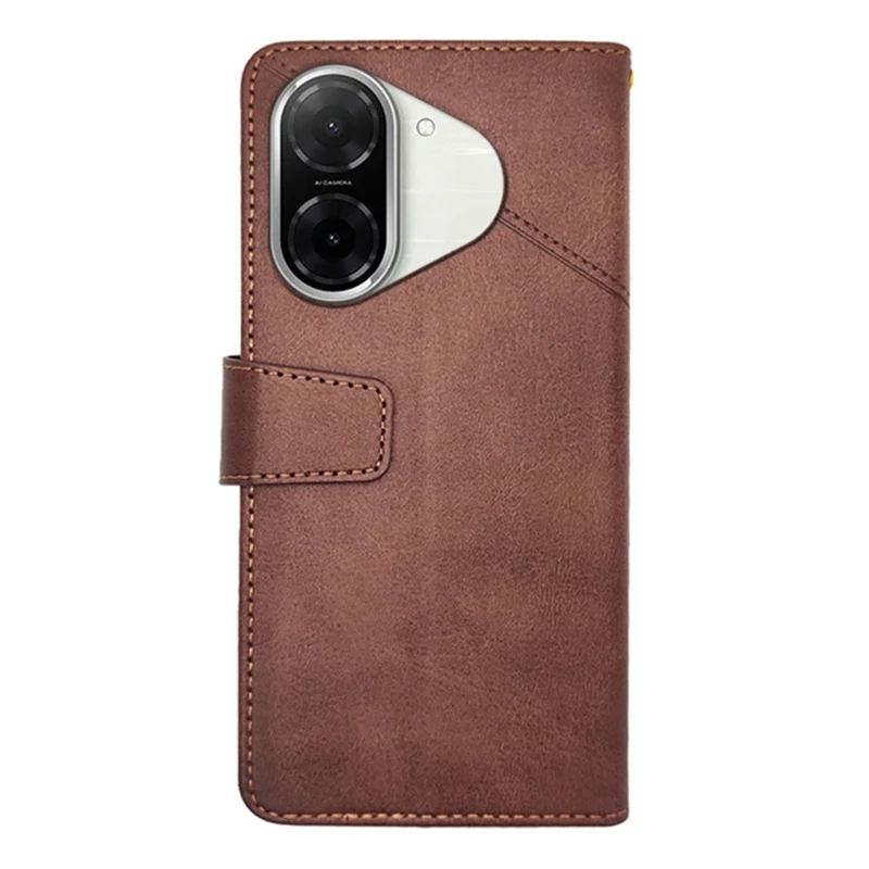 IDEWEI For Xiaomi Redmi A5 4G (171.7mm) / Poco C71 4G Case Leather Wallet Phone Cover Stand Calf Texture - Coffee