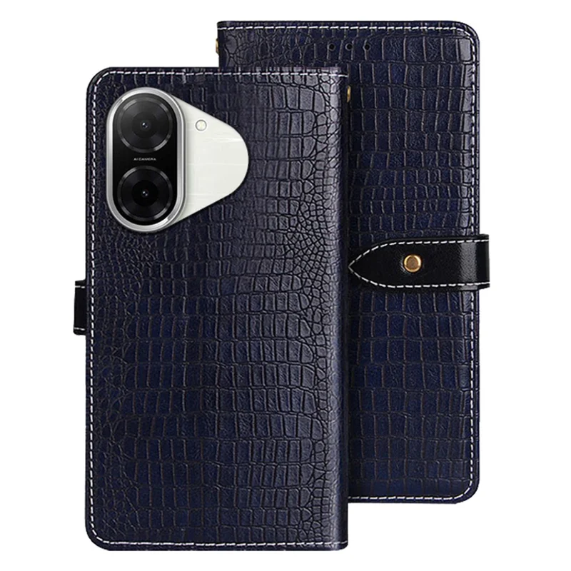 Capa IDEWEI para Xiaomi Redmi A5 4G (171,7mm) / Poco C71 4G com Textura de Crocodilo em Couro PU Flip - Azul