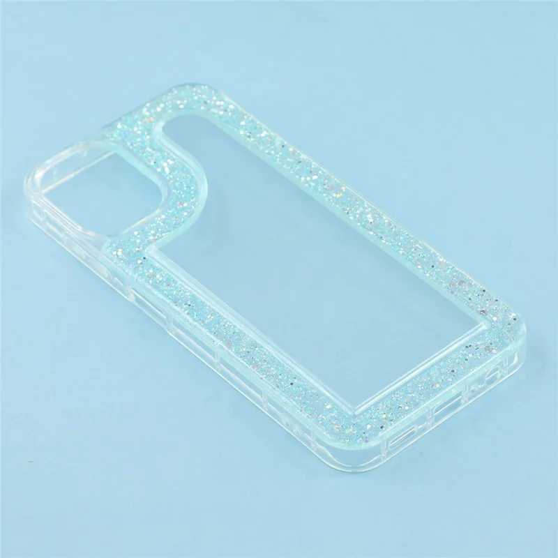 Cover per Samsung Galaxy A06 4G / 5G con Glitter Epossidico in TPU Morbido Trasparente - Verde