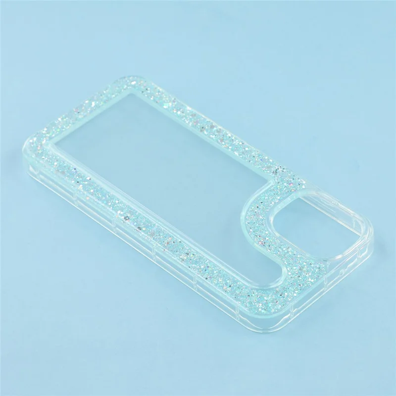 Cover per Samsung Galaxy A06 4G / 5G con Glitter Epossidico in TPU Morbido Trasparente - Verde
