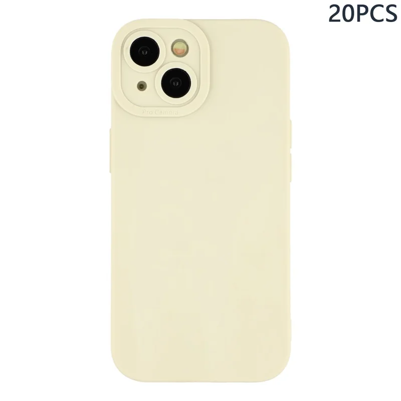 Bulk Purchasing 20Pcs For iPhone 14 Case Precise Cutouts 1.3mm TPU Matte Phone Cover - Ivory White