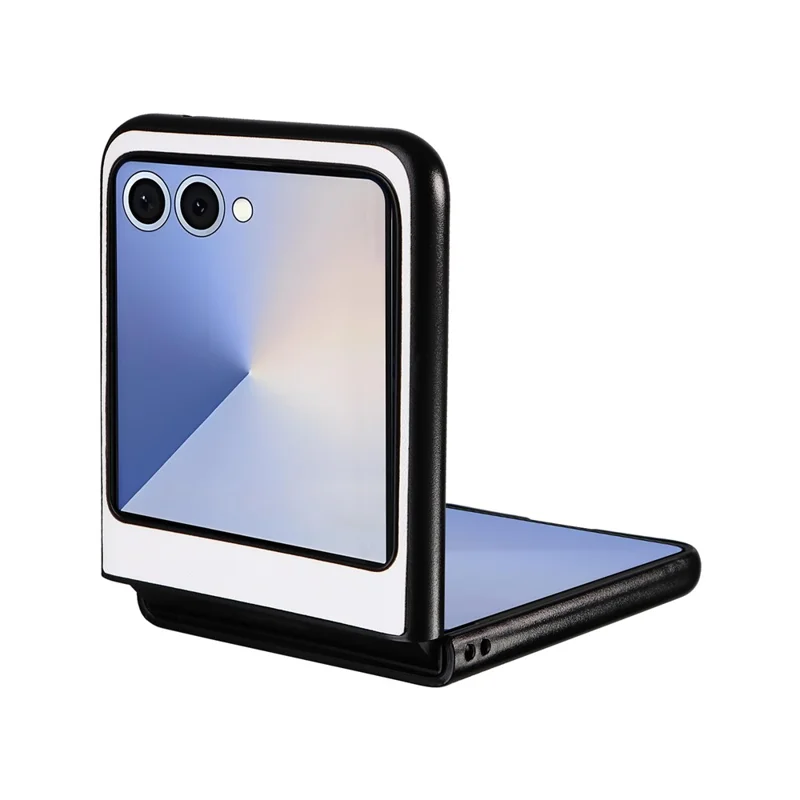 Cover per Samsung Galaxy Z Flip7 5G in Pelle Sintetica e PC Rigido - Bianco