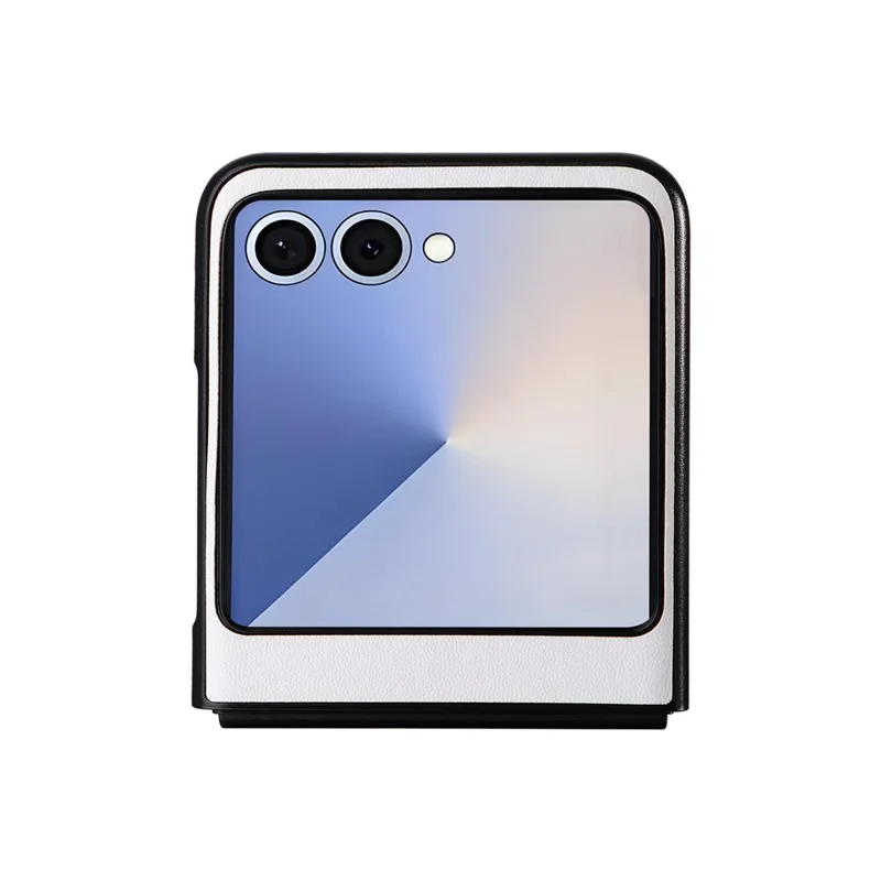 Cover per Samsung Galaxy Z Flip7 5G in Pelle Sintetica e PC Rigido - Bianco