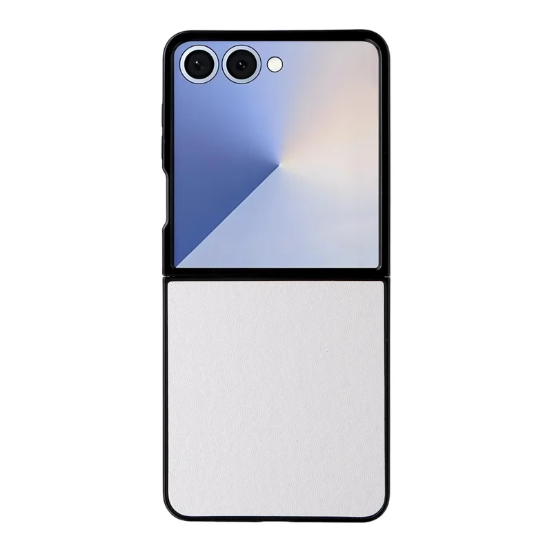 Cover per Samsung Galaxy Z Flip7 5G in Pelle Sintetica e PC Rigido - Bianco