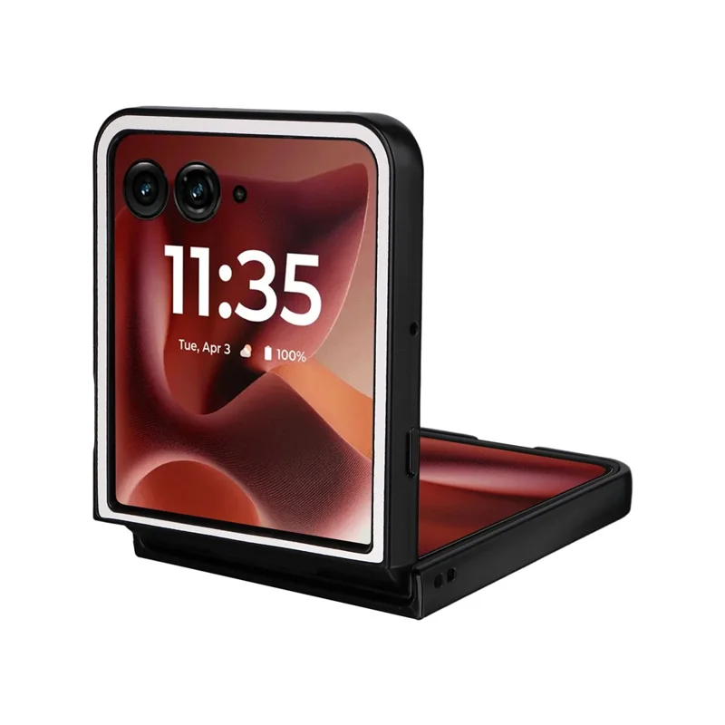 Für Motorola Razr 60 Ultra 5G Hülle Ledertextur + Harte PC Handyhülle - Weiß