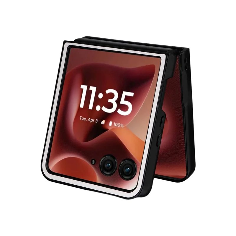 Für Motorola Razr 60 Ultra 5G Hülle Ledertextur + Harte PC Handyhülle - Weiß