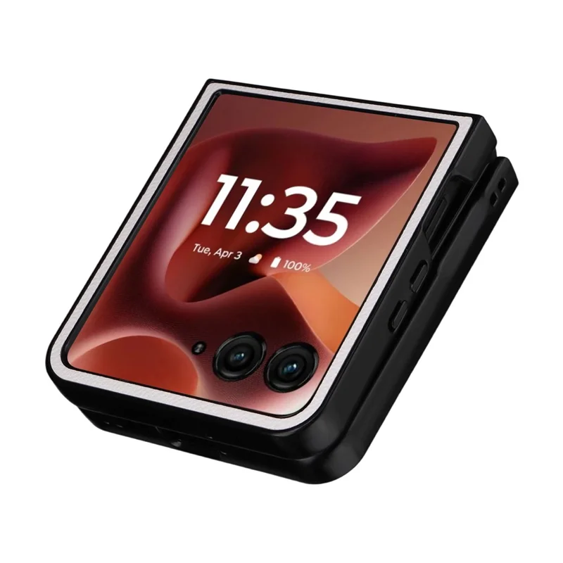 Für Motorola Razr 60 Ultra 5G Hülle Ledertextur + Harte PC Handyhülle - Weiß