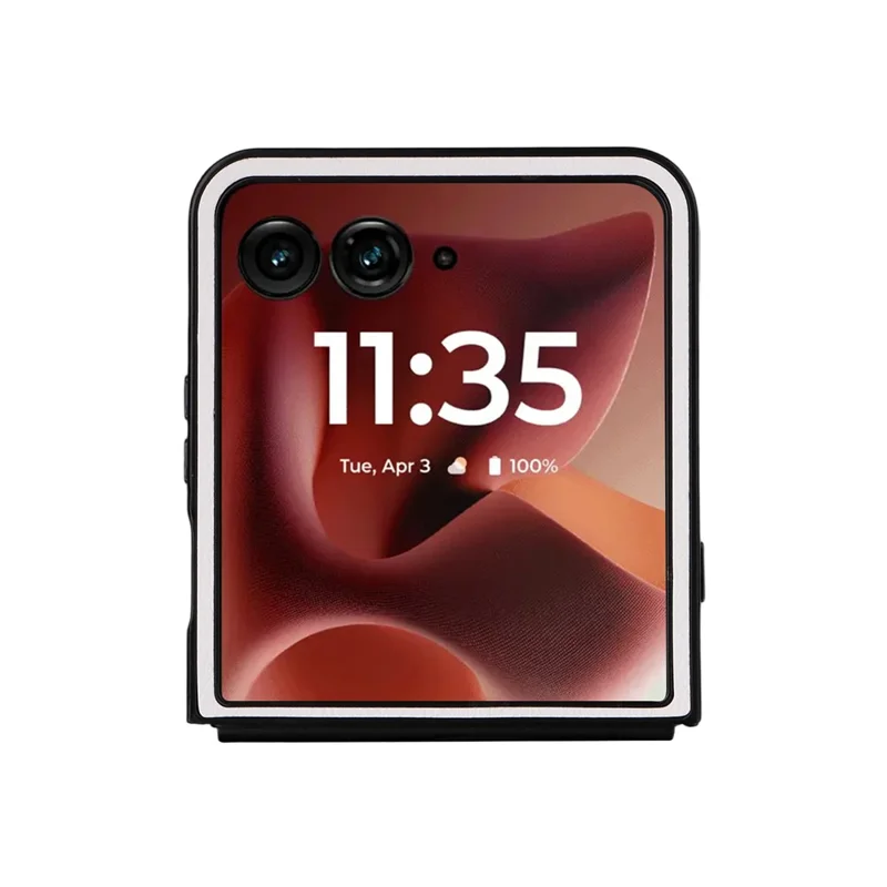 Für Motorola Razr 60 Ultra 5G Hülle Ledertextur + Harte PC Handyhülle - Weiß