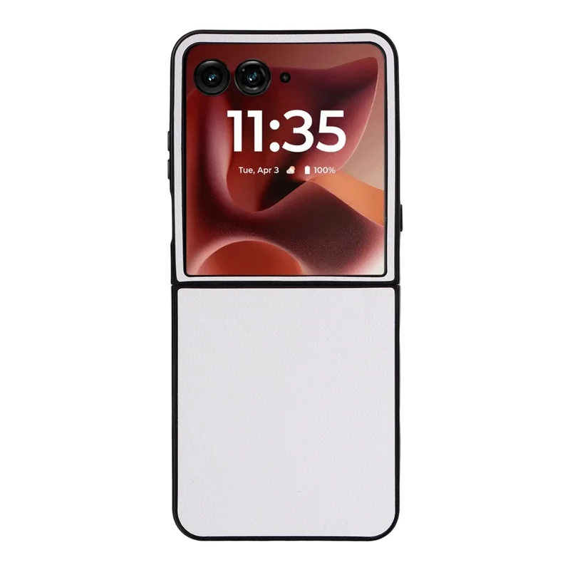 Für Motorola Razr 60 Ultra 5G Hülle Ledertextur + Harte PC Handyhülle - Weiß