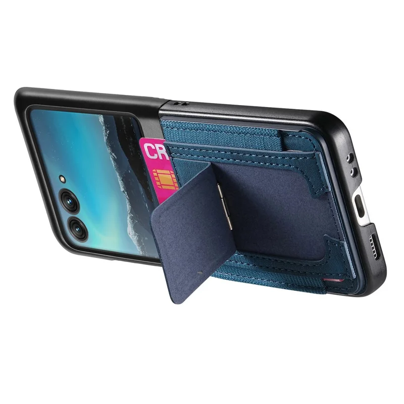 Per Motorola Razr 40 Ultra 5G Custodia Supporto Retro Custodia in Pelle con Porta Carte - Blu