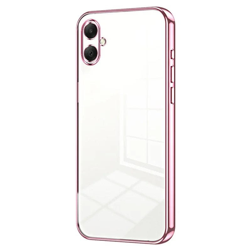 For Samsung Galaxy A07 4G Case Electroplating Frame Soft TPU Phone Cover - Pink