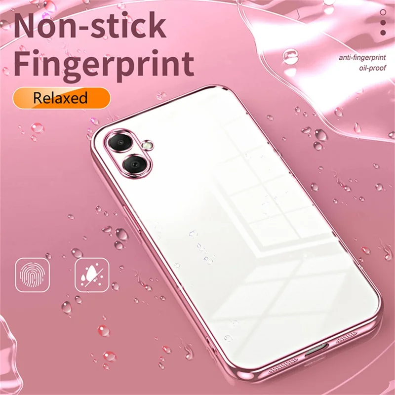For Samsung Galaxy A07 4G Case Electroplating Frame Soft TPU Phone Cover - Pink
