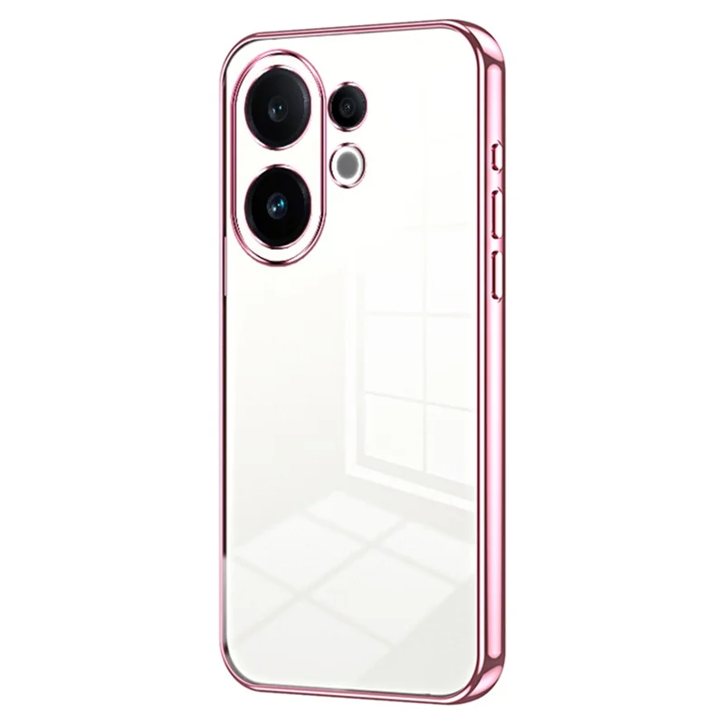 For vivo S30 5G Case Electroplating Frame Soft TPU Phone Cover - Pink