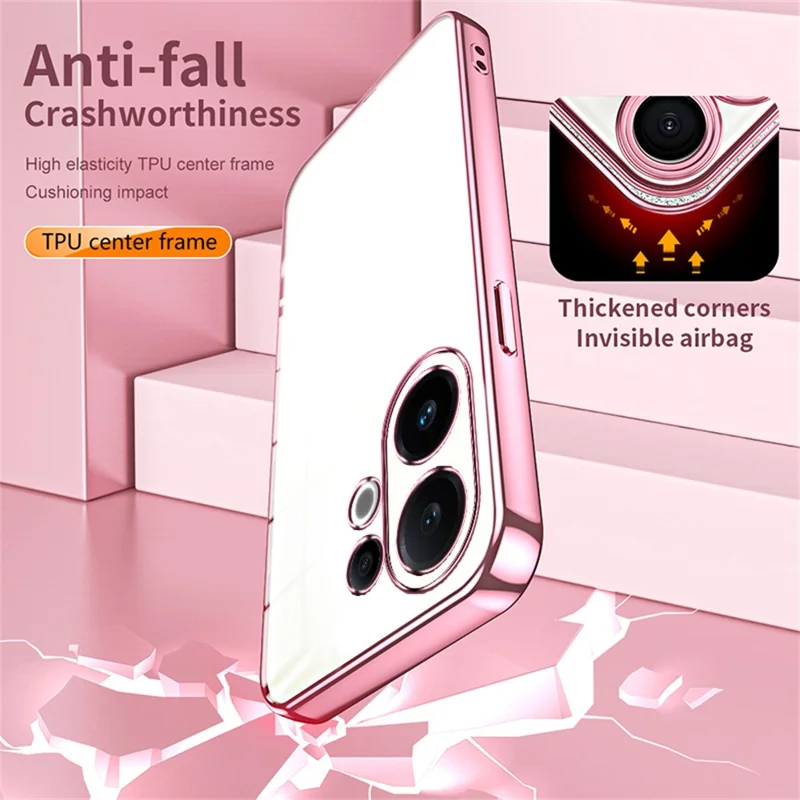 For vivo S30 5G Case Electroplating Frame Soft TPU Phone Cover - Pink