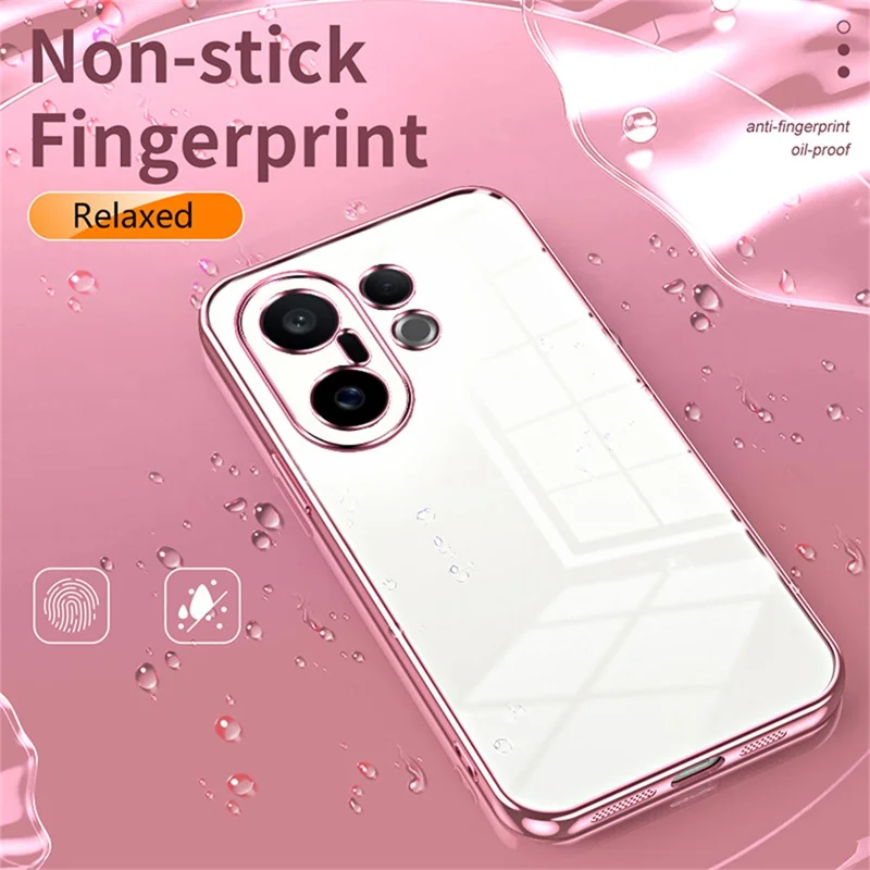 Cover per vivo S30 Pro mini 5G con Cornice Elettroplaccata in TPU Morbido - Rosa